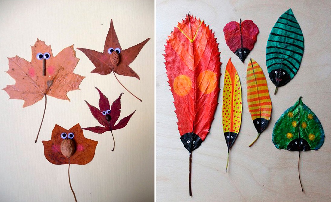 Насекомые из листьев насекомые из осенних листьев