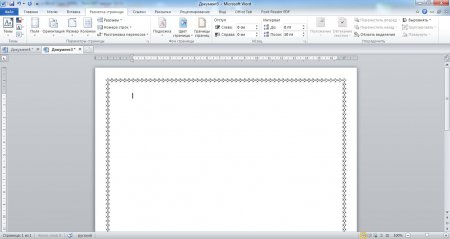 Вид установленной рамки в Ворде на листе
