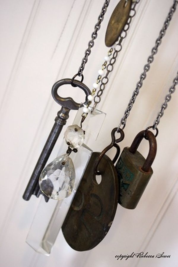 винтажные предметы,китайский колокольчик из старых предметов,сделай сам,своими руками винтажные предметы,китайский колокольчик из старых предметов,сделай сам,своими руками