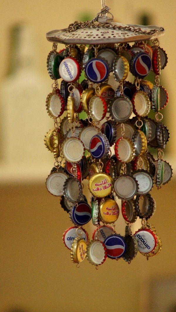 поделки из бутылок,крышки от бутылок,китайский колокольчик,сделай сам,идея поделки из бутылок,крышки от бутылок,китайский колокольчик,сделай сам,идея