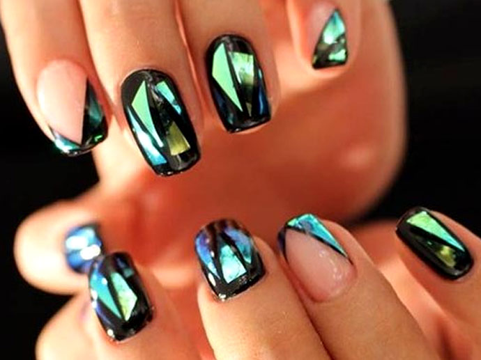 Как сделать маникюр с битым стеклом