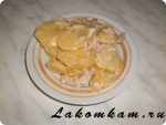 Картофель запеченный с мясом в молоке