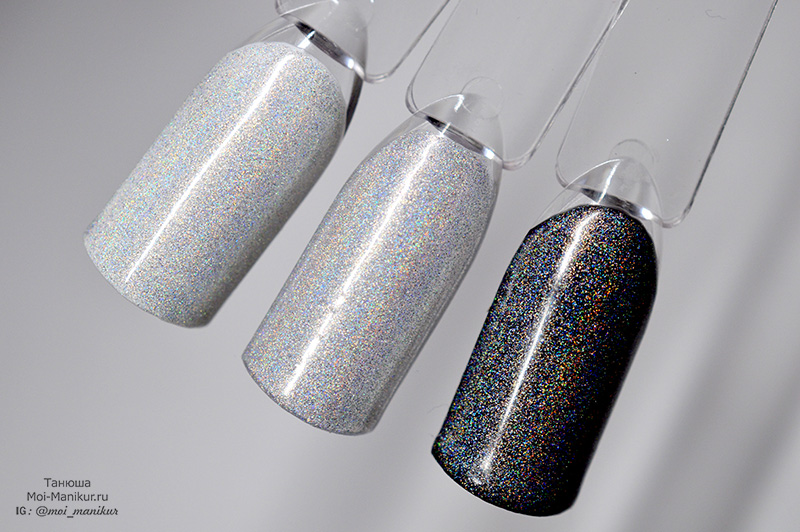 голографический гель лак на разных подложках