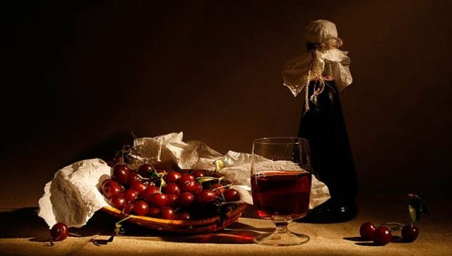 вишня и вино