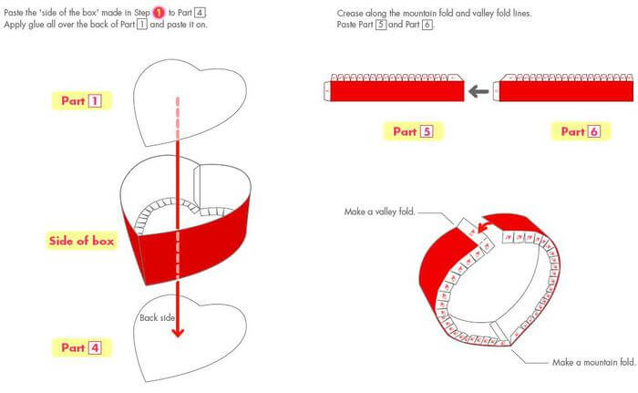 Коробочка-сердце из картона