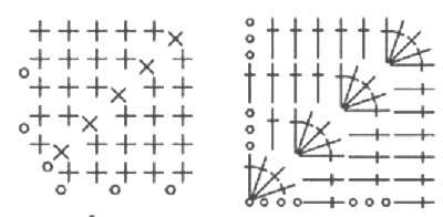 как связать квадрат крючком-с угла