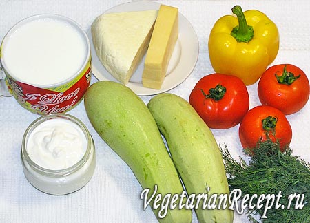 Продукты для приготовления рулетиков из кабачков