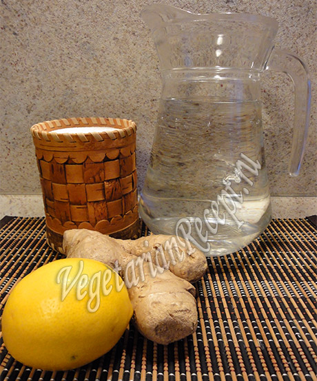 продукты для имбирного напитка с лимоном