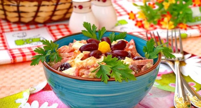 интересные украшения для салата из фасоли 4