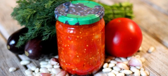 салат из баклажанов с фасолью на зиму