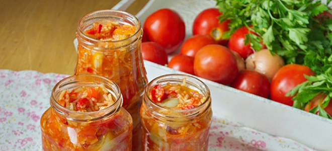 Салат на зиму «Тещин язык» с рисом