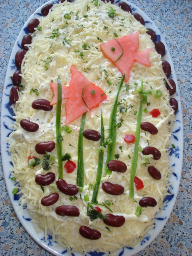 украшения для салата из фасоли на праздник 6.3