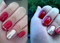Маникюр гель лаком с блестками
