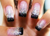 Маникюр гель лаком с блестками