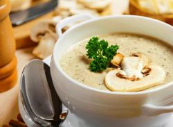 грибной суп пюре с плавленным сыром