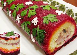 рыба под шубой рулетом