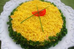 салат мимоза со скумбрией