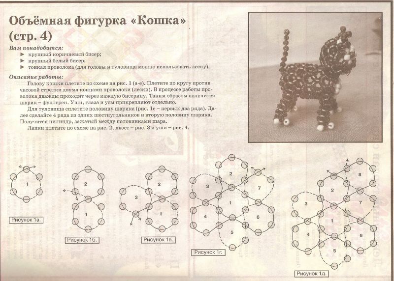 кошка из бисера