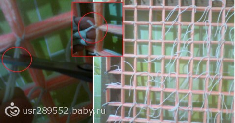 Моё рукоделие. Плед из помпонов, на раме. фото