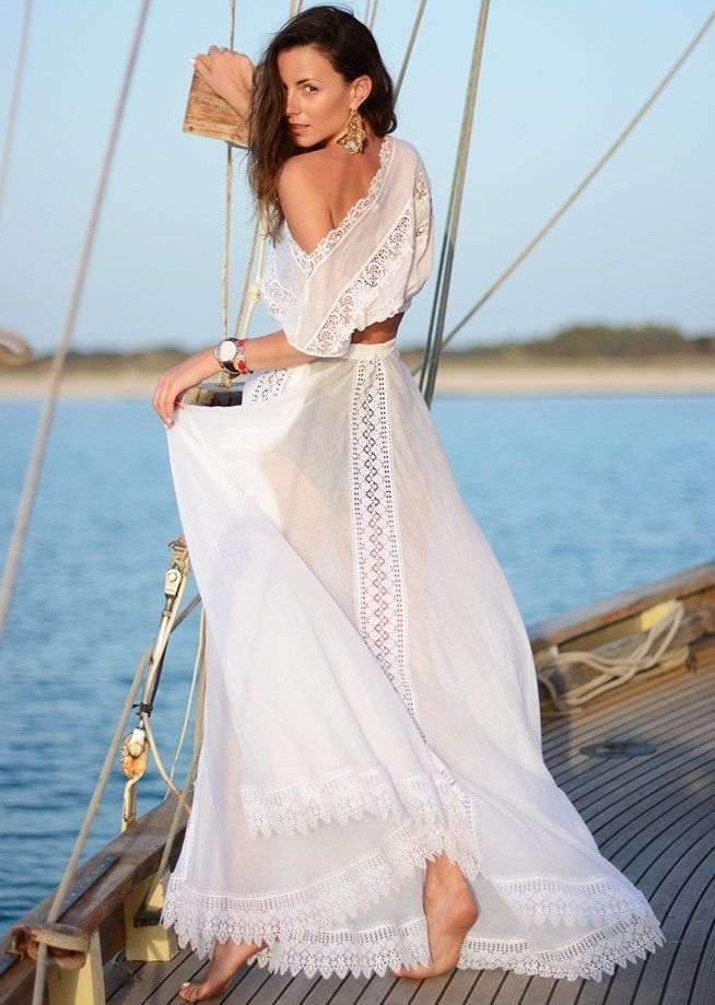 Белое бохо, или Шикарная одежда для королевы летнего пляжа, фото № 51