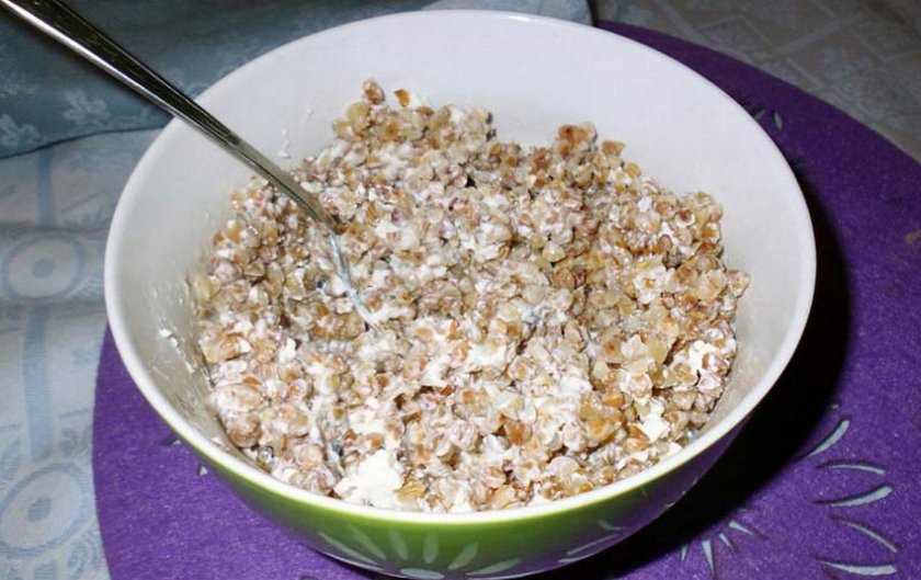 Гречка на кефире