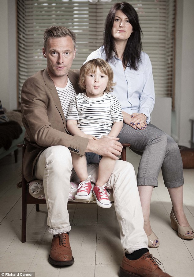 Martin Daubney with his wife Diana and his son Sonny