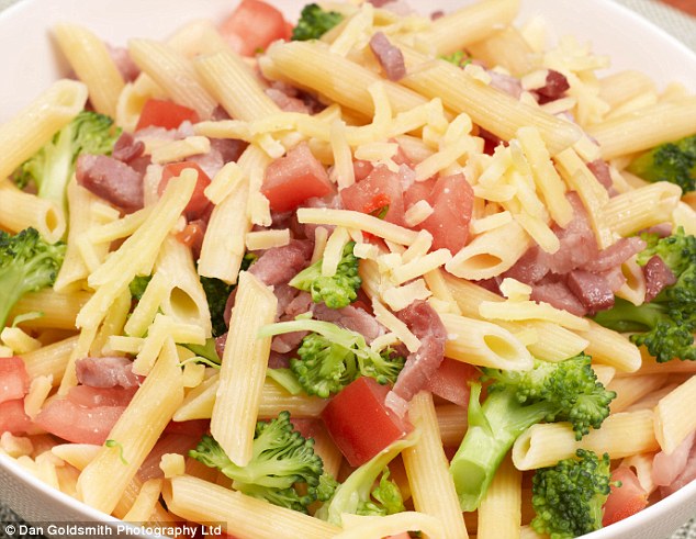 Tasty: Wednesday supper was pasta with ham, cheese, broccoli and tomato which was also used for Thursday