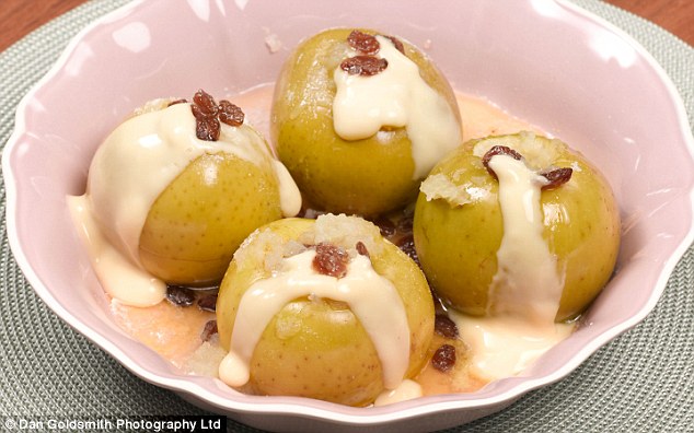 Baked apples and custard took pride of place on the dinner table for dessert on Sunday