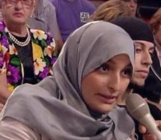 Fatima (pictured), a pretty brunette, is thought to have converted to Islam in 2007 and once defended the hijab on TV, saying: 