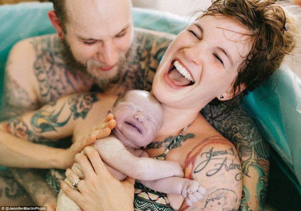 Other entries which were sent in to the competition show a range of emotions, like the unbridled joy of a tattooed mother shown holding her baby for the first time, taken by Jennifer Martin from Florida