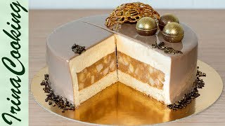 МУССОВЫЙ ТОРТ ЯБЛОКИ В КАРАМЕЛИ | Mousse Caramel Apple Cake Recipe