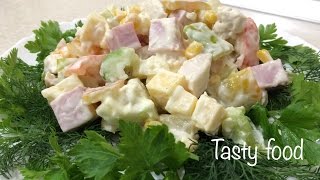 Обалденный Сытный Салат с Ананасами и Курицей!