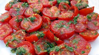 Помидоры по-корейски / Быстрая и вкуснейшая закуска / Пошаговый рецепт