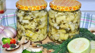 КАБАЧКИ КАК ГРИБЫ. Новый рецепт. А что, похоже!!! ДО ЧЕГО ЖЕ ВКУСНЫЕ!!! Маринованные кабачки