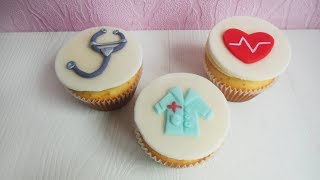 Medical Cupcakes for doctor / Капкейки с мастикой для врача / Медицинские капкейки