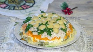 Салат грибная поляна с курицей