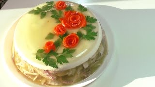 Холодец. Как приготовить куриное заливное. Пошаговый рецепт.