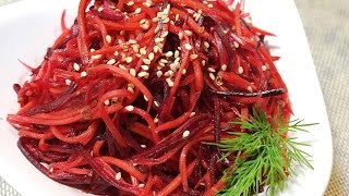 МОРКОВЬ со СВЁКЛОЙ по-корейски. Диетический Корейский салат. Salad with Carrots and Beets.