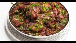 Тушёная КУРИЦА с ГРИБАМИ в красном вине. Кок-о-вэн (