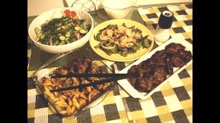 Турецкий ужин от Турецкой подруги: котлетки, жареные овощи Кызартма и салат.