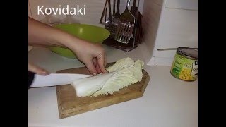 Салат из пекинской капусты с горошком и кукурузой