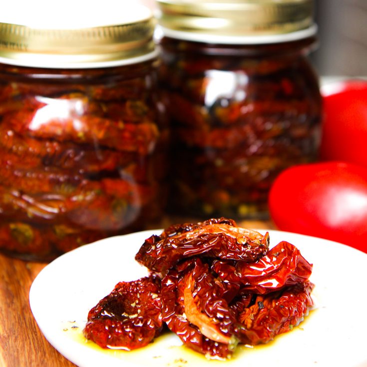 HOMEMADE SUN-DRIED TOMATOES preserved in olive oil