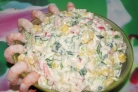 Салат из креветок и крабовых палочек