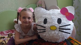 Делаем пиньяту в виде Hello Kitty Мастер класс Pinata master class