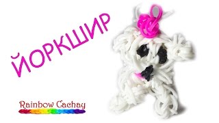 Плетение собачки Йоркшир. Плетение из резиночек loom bands. Плетение из резинок.