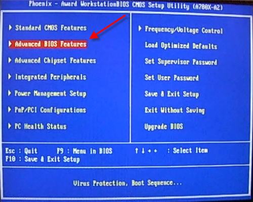 Advanced BIOS Features