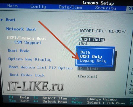 uefi legacy only