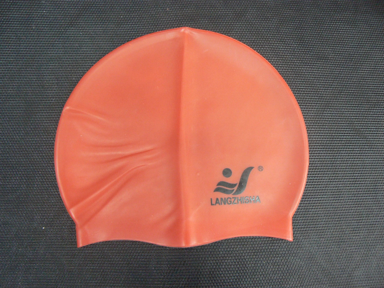 Силиконовая плавательная оранжевая шапочка