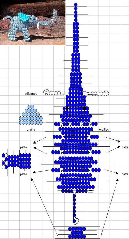 Слон из бисера схема