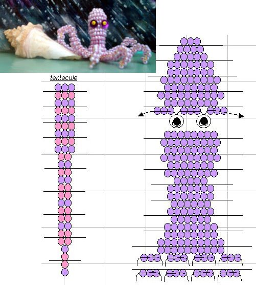 Бисероплетение, схемы животных - осьминог